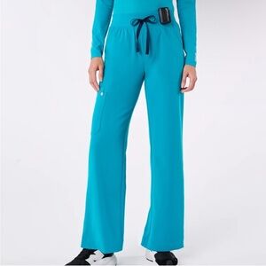 FIGS High Waisted Isabel Leg Scrub Pants Teal NWT